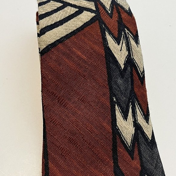 Mel Fox Clothiers Retro Abstract Art Designer Tie Made In Italy - Picture 4 of 12